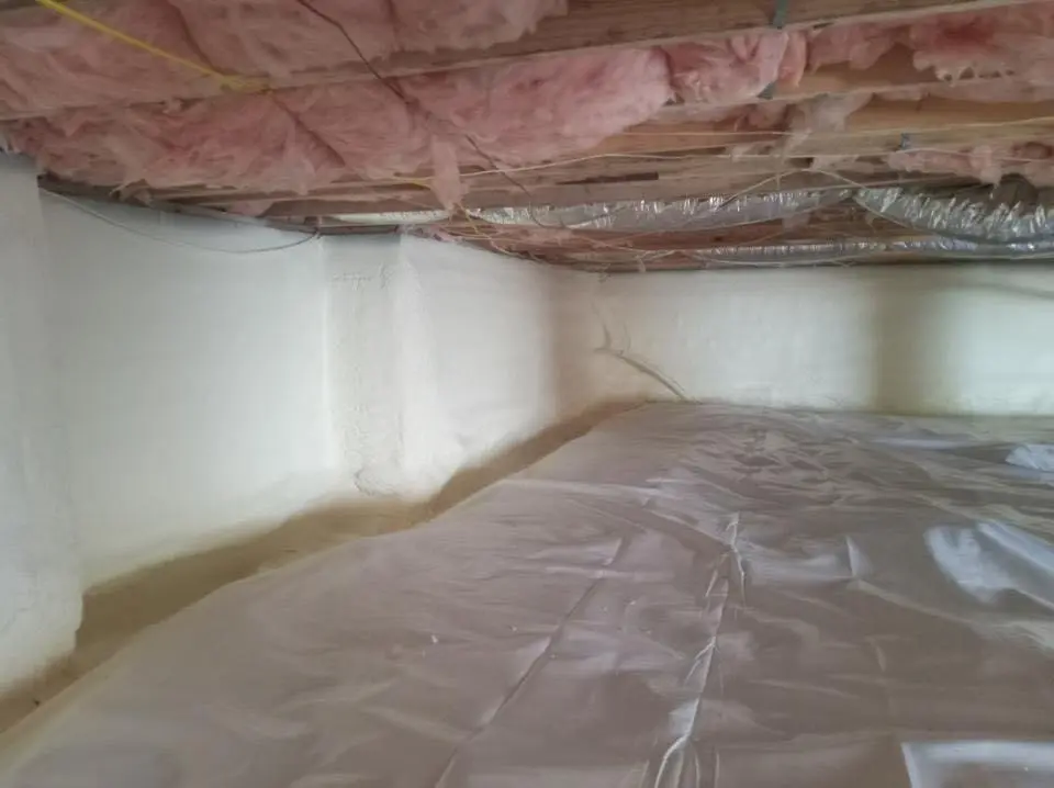 Crawl space encapsulation with closed-cell spray foam for Roof Waterproofing in Aiken